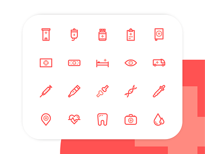 Medic Icon Set color design icon iconography icons set iconset line medic medical minimalist outline outline icon pharmacy simple