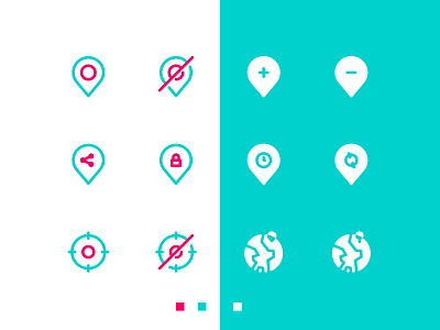 Map & Navigation Iconset app design dual color icon iconography icons iconset line maps minimalist navigation outline simple ui