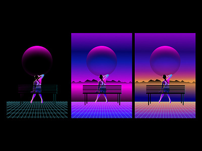 WIP: no title 80s moon music neon new retro wave wip