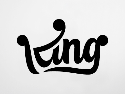 King crown king lettering script type typography