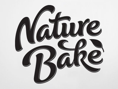 Nature Bake bake bread brush style calligraphy hand lettering lettering logo nature packaging type typography