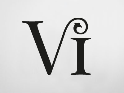 Vi lettering logo sketch typography
