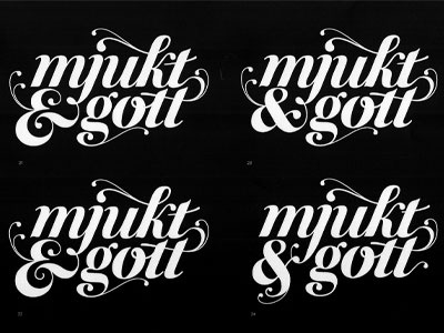 Mjukt calligraphy logo typography