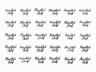 Mindful Chef Scribbles branding calligraphy hand drawn hand lettering identity lettering logo logotype script signature sketch