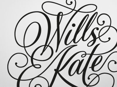 Wills & Kate calligraphy lettering logo typography