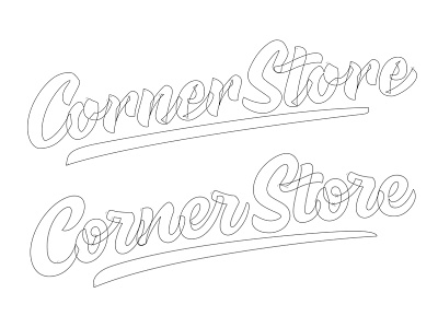 Corner Store brand calligraphy custom type design hand crafted hand lettering lettering logo logotype type typography vector