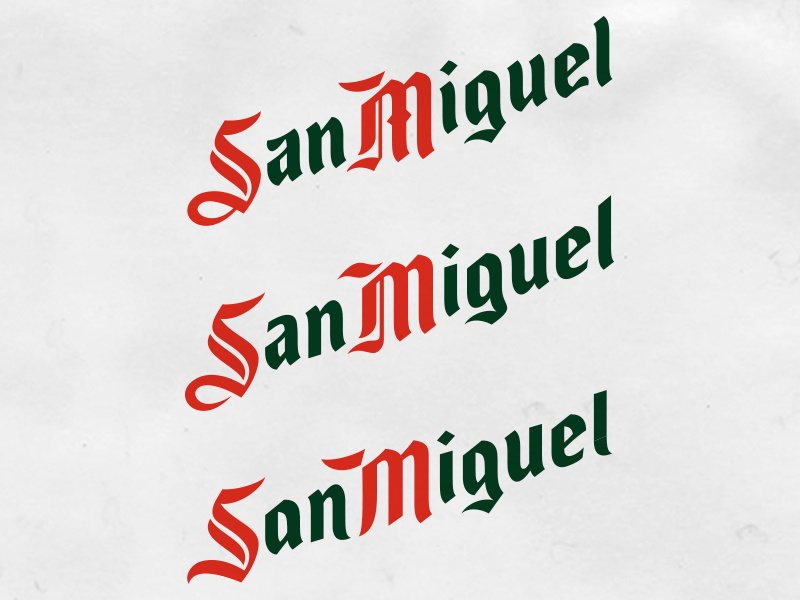 Si…Si…Si…San Miguel beer letters identity font bespoke lettering branding type typography logotype logo
