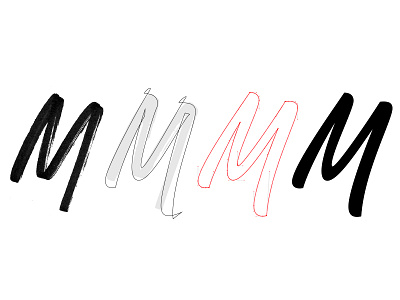 M – Process bespoke branding identity lettering letters logo logotype process script signature type typography