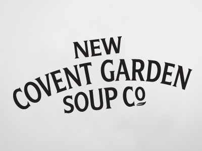New Covent Garden Soup logo packaging soup typography
