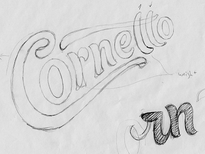 Cornetto sketch branding ice cream identity lettering logo logotype packaging type typography