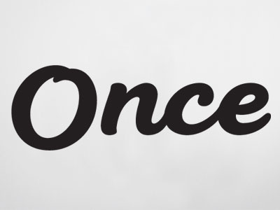 Once calligraphy logo packaging typography