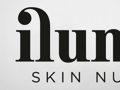 Ilumina logo logotype packaging skincare typography