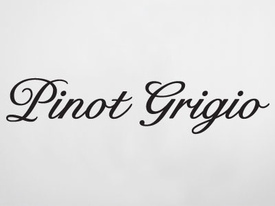 Pinot Grigio lettering script type typography wine