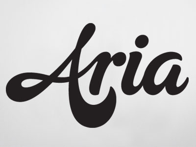 Aria lettering script type typography
