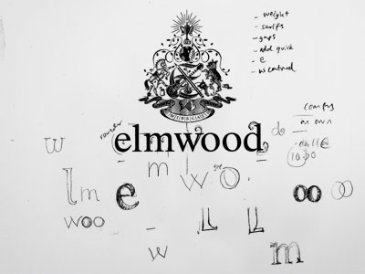 Elmwood Rough lettering logo type typography