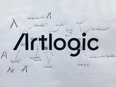 Artlogic Logo Process art bespoke branding custom type hand drawn hand lettering lettering logo logotype type typography