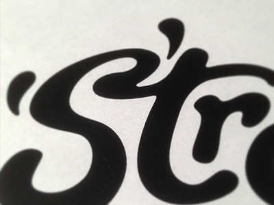 Str… droplets ice cream lettering script type typography