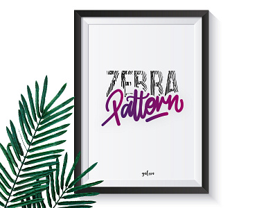 Zebra black calligraphy color flat flower frame handlettering lettering pattern typography white zebra
