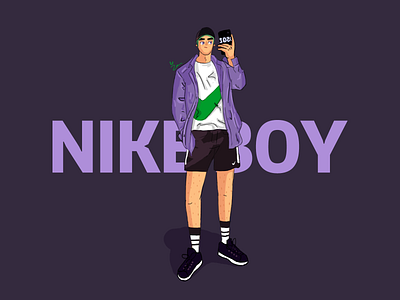 Nike Boy ui ux 卷筒纸 品牌 商标 图标 应用 插图 活版印刷 设计
