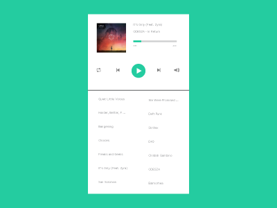 Daily UI Challenge #009 - Music Player 009 clean daily dailyui design flat minimal mobile music player player simple ui