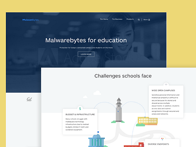 Malwarebytes For Education campus campus map college education landing page malware map school university webpage website