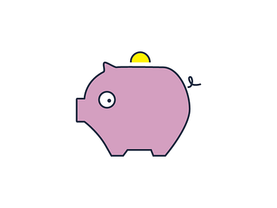 Piggy Bank bank coin flat money pig piggy bank save