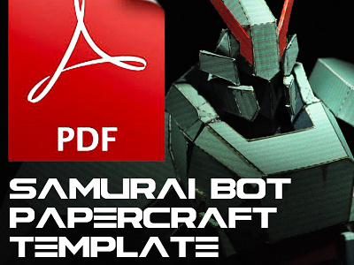 Samurai Bot Papercraft Template bot ichido japan mech mecha papercraft robot samurai