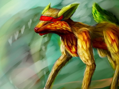 A Totally Random Doodle canine digital doodle monster painting