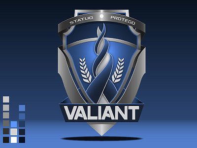 Valiant Logo game guardian guardians logo of plant protego shield statuo valiant war wheat