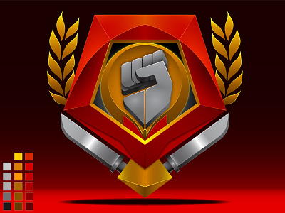 Rebel Logo game guardian hand knife logo of rebel red resistance shield war wheat