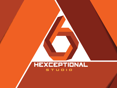 Hexceptional Studio Logo 6 art design exceptional hex hexa hexagon logo orange six studio white
