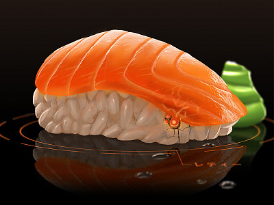 Nigirobot fish machine mecha nigiri robot salmon sushi transform washabi