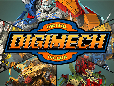 Digimech Banner (Digimon Fanart) art digimon digital fan garurumon machine mech mecha metal monster robot wargreymon