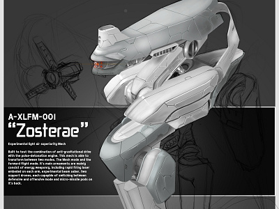 A-XLFM-001 "Zosterae" WIP air airborne horse illustration in light mech mecha progress robot sea superiority work zosterae