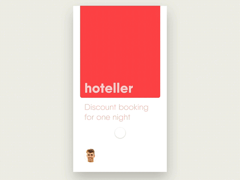 Hoteller motion prototype. ProtoPie interaction design animation gif hotel booking interaction desig ios user interface mobile design patterns ui designer ux designer cards