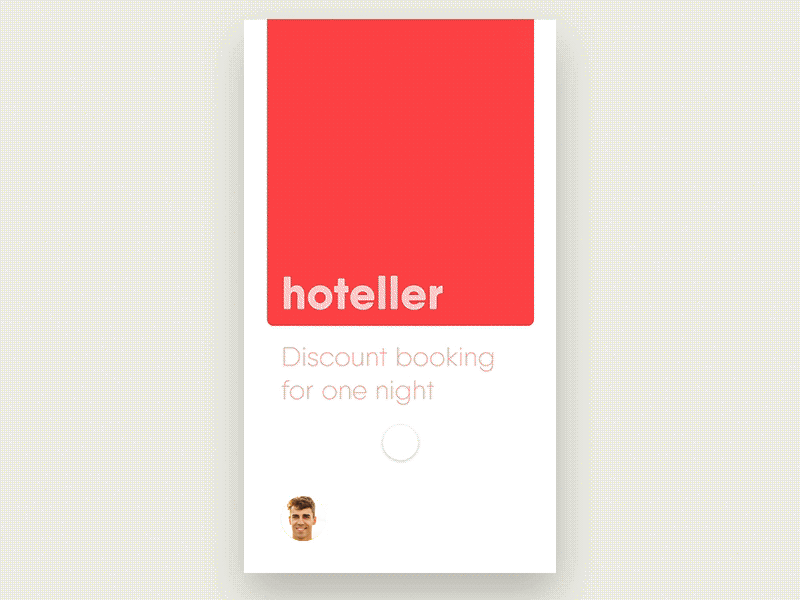 Hoteller motion prototype. ProtoPie animation gif cards hotel booking interaction desig interaction design ios user interface mobile design patterns ui designer ux designer