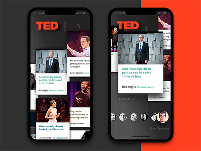 Ted concept for Agilie cards community feed flat ios iphone iphonex mobile ted ui ukraine ux