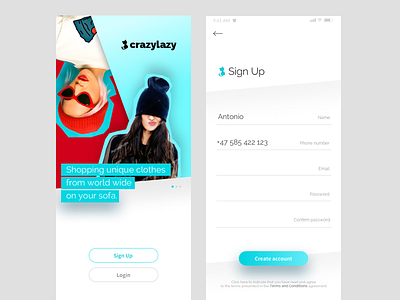 crazylazy - shopping app clean ecommerce fashion interface ios iphone mobile shop simple store ui ux
