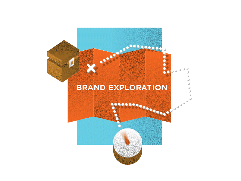 Brand Exploration Animated GIF 2d animation ae after effects animation flat gif illustration loop motion graphics