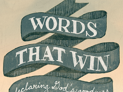 Words that Win banner hand drawn hand lettered