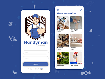 Handyman Services App Design Concept app app design app development handyman handyman services handymand services app handymand services app on demand app ondemand ondemand app task app ui uiux