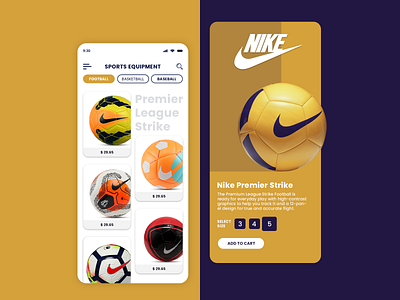 Sports Equipment Store App ecommerce app ecommerce store mcommerce app sports sports app design sports equipment app