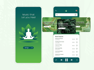 Relaxing Music App health app meditation app music application music meditation app