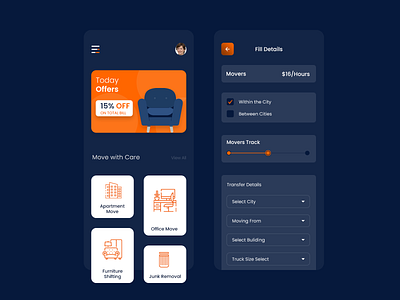 Movers and Packers App UIUX