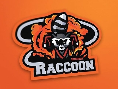 Suicidal Raccoon Mascot Logo