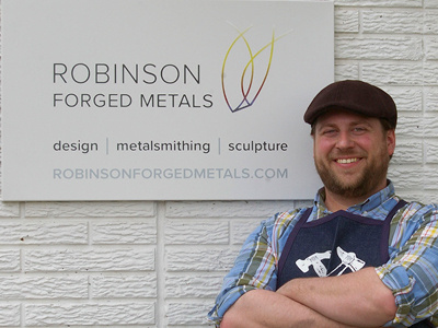 Robinson Forged Metals blacksmith identity logo