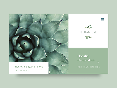 Floristic agency first screen design design ui ux ui design web