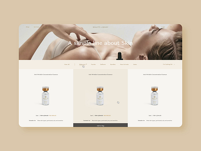 Beauté Library Shop Listing Page beautelibrary design facial skincare ui uibycal