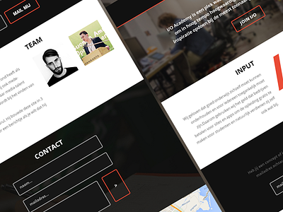 I/O Academy clean dark education flat interactive one page layout webdesign