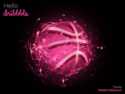 Hello Dribbble ! basketball debuts dribbble fire fireball hello invite shot